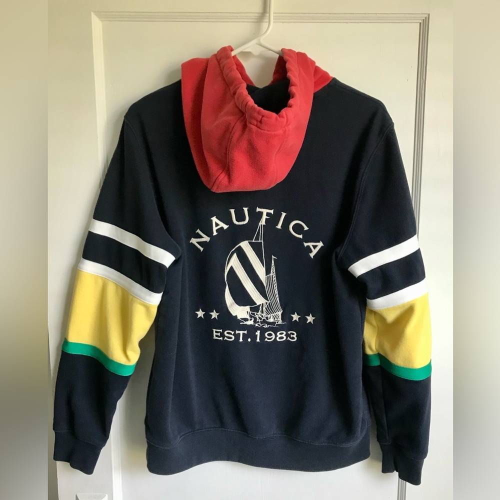 Nautica Competition Sailing Color Clash Hoodie Mens Size Medium